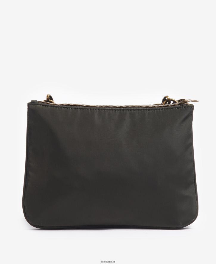 acessórios Barbour bolsa transversal ella com zíper duplo Oliva mulheres NH44422400