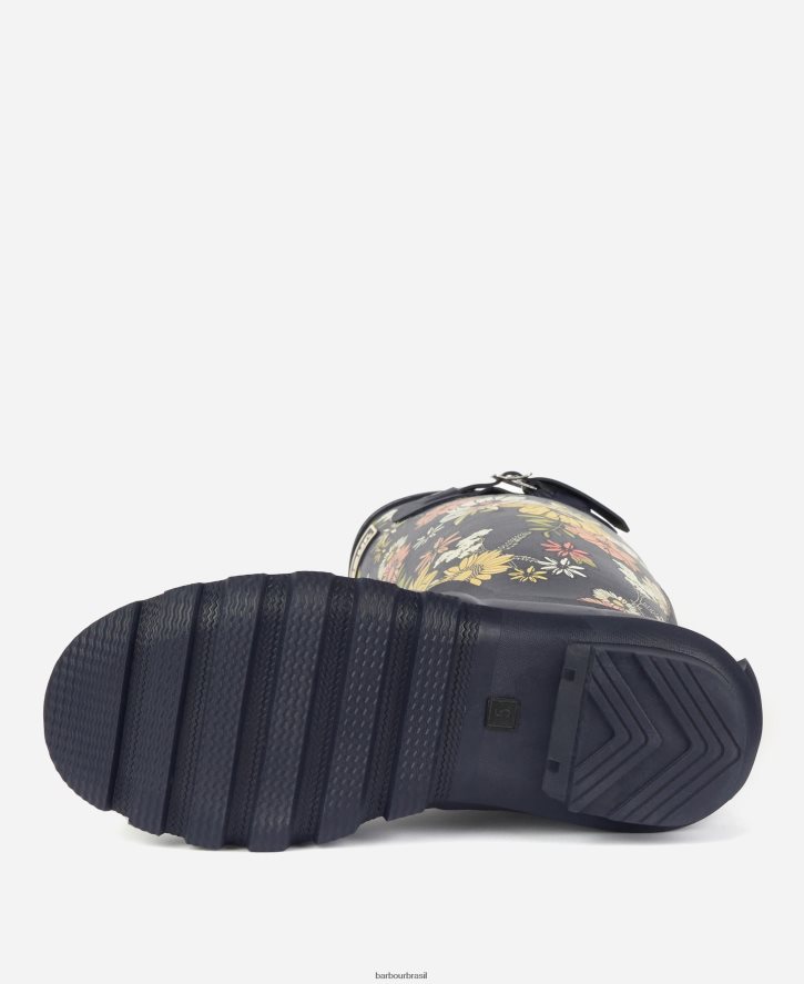 calçados Barbour bota bede wellington floral marinho mulheres NH44422173