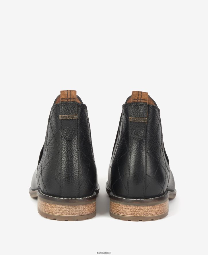 calçados Barbour bota chelsea com detalhe de diamante camelia preto clássico mulheres NH44422089