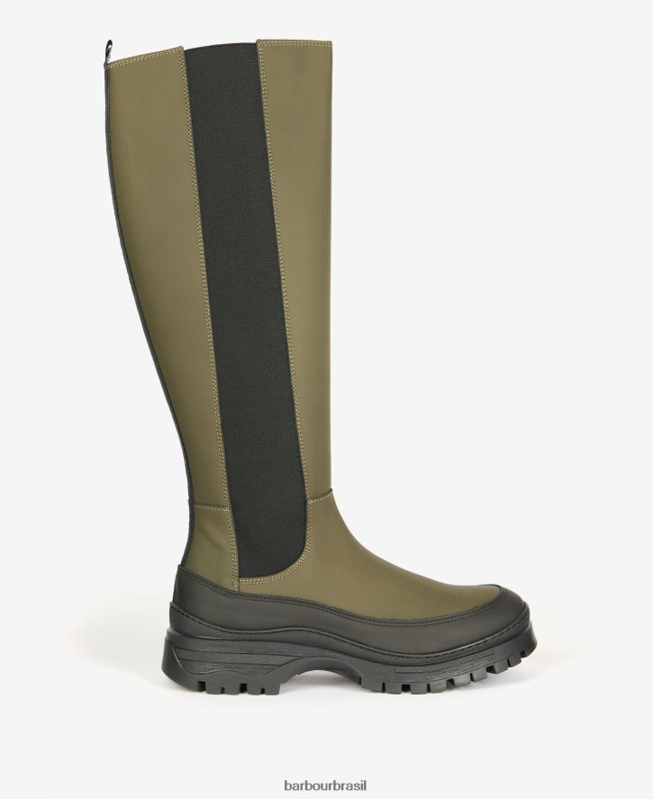 calçados Barbour botas de pódio caqui escuro mulheres NH44422063