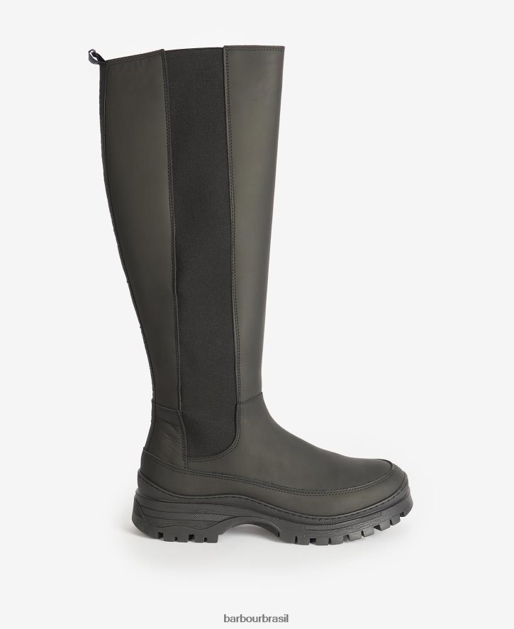 calçados Barbour botas de pódio caqui escuro mulheres NH44422068