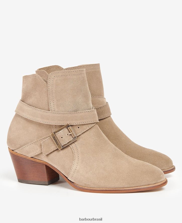 calçados Barbour botas nives camurça taupe mulheres NH44422055