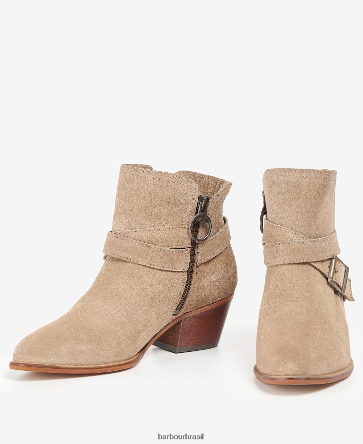 calçados Barbour botas nives camurça taupe mulheres NH44422055