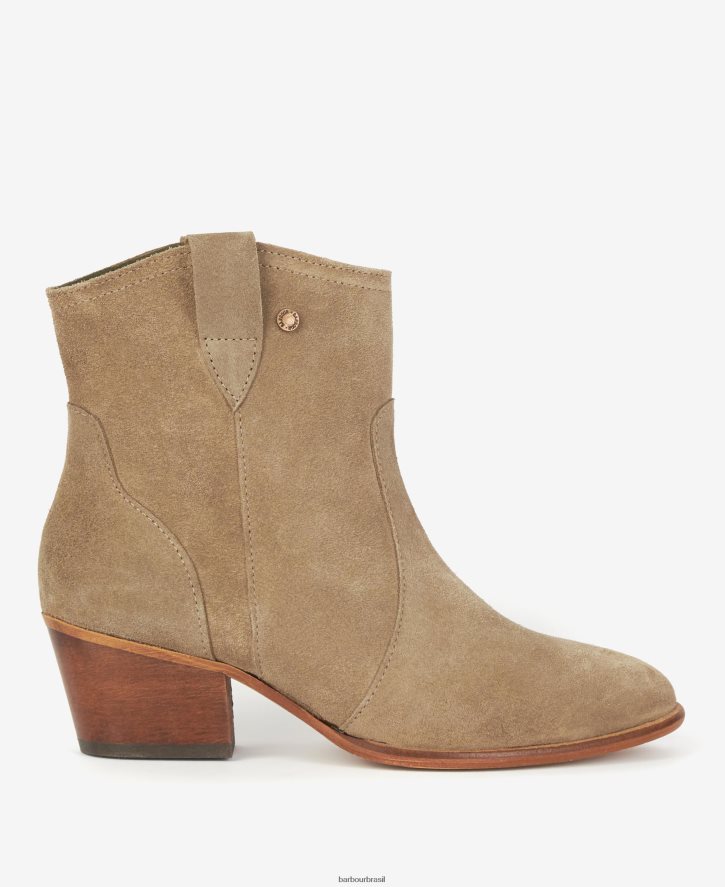 calçados Barbour botas ocidentais de areia taupe mulheres NH44422053