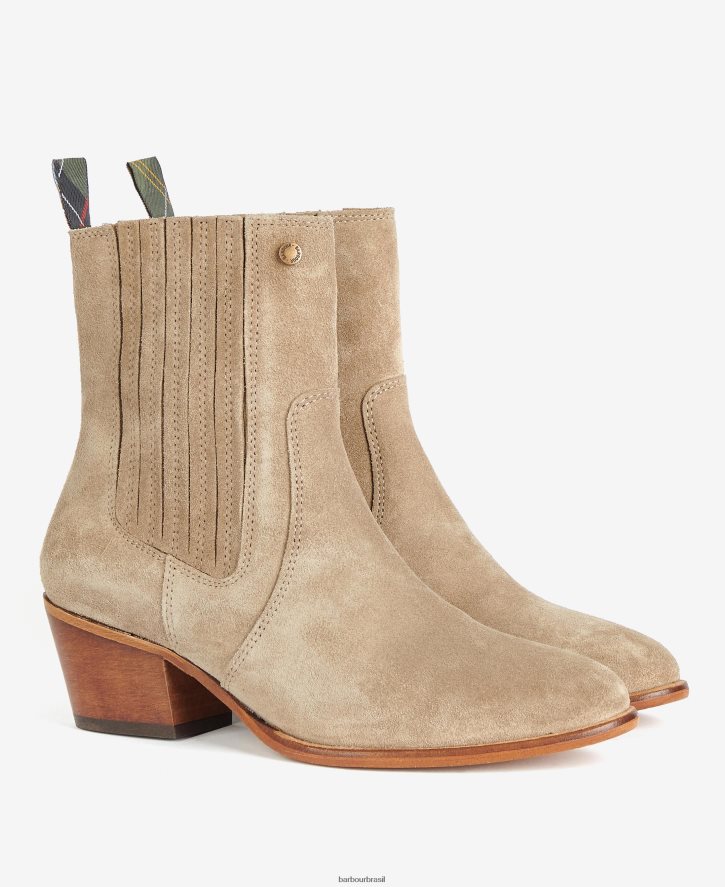 calçados Barbour botas prue western chelsea taupe mulheres NH44422075