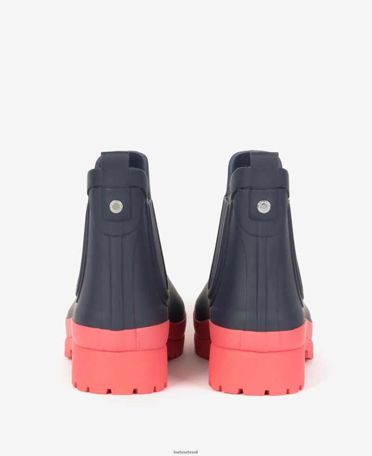 calçados Barbour malva wellingtons punção azul marinho/rosa mulheres NH44422174