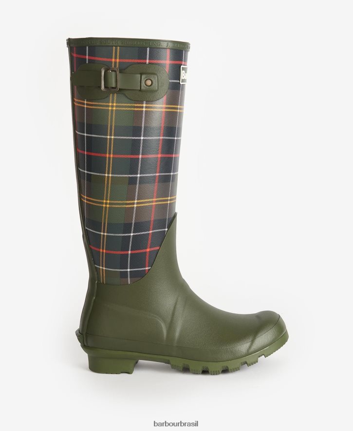 calçados Barbour tartan bede wellingtons tartã clássico mulheres NH44422171
