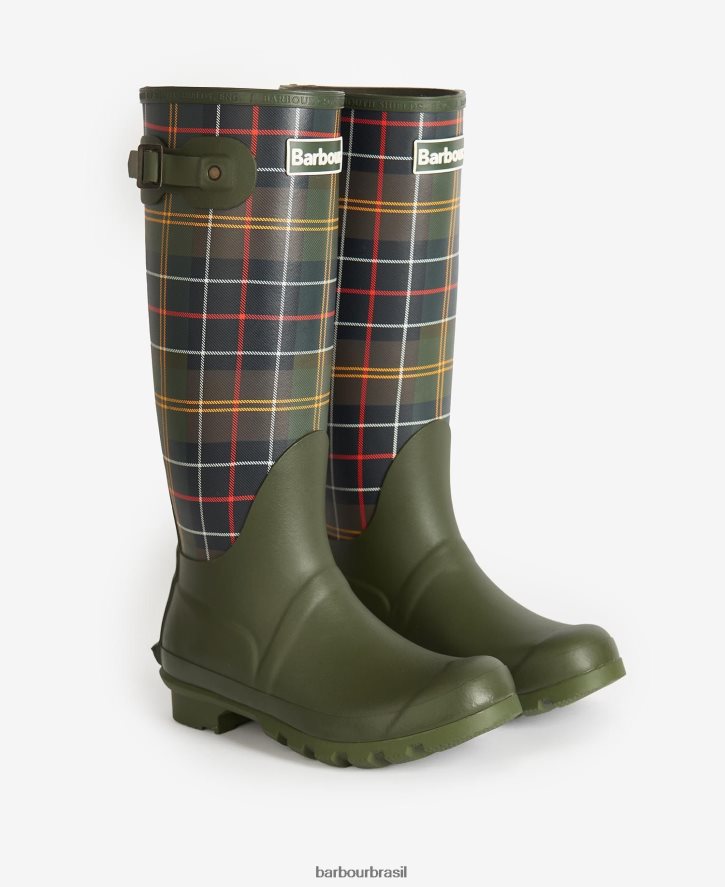 calçados Barbour tartan bede wellingtons tartã clássico mulheres NH44422171