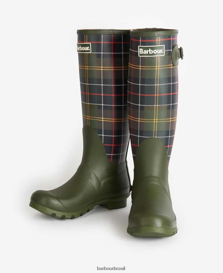 calçados Barbour tartan bede wellingtons tartã clássico mulheres NH44422171