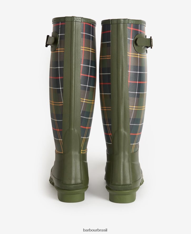 calçados Barbour tartan bede wellingtons tartã clássico mulheres NH44422171