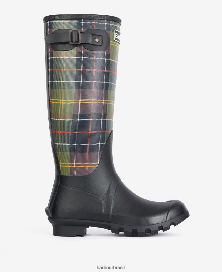 calçados Barbour tartan bede wellingtons tartã clássico mulheres NH44422172