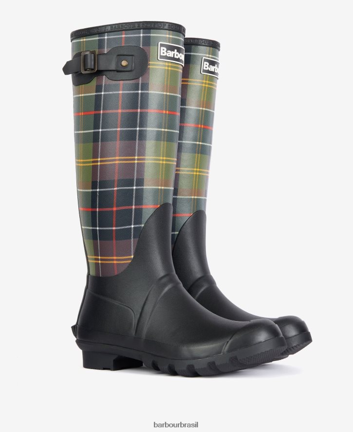 calçados Barbour tartan bede wellingtons tartã clássico mulheres NH44422172