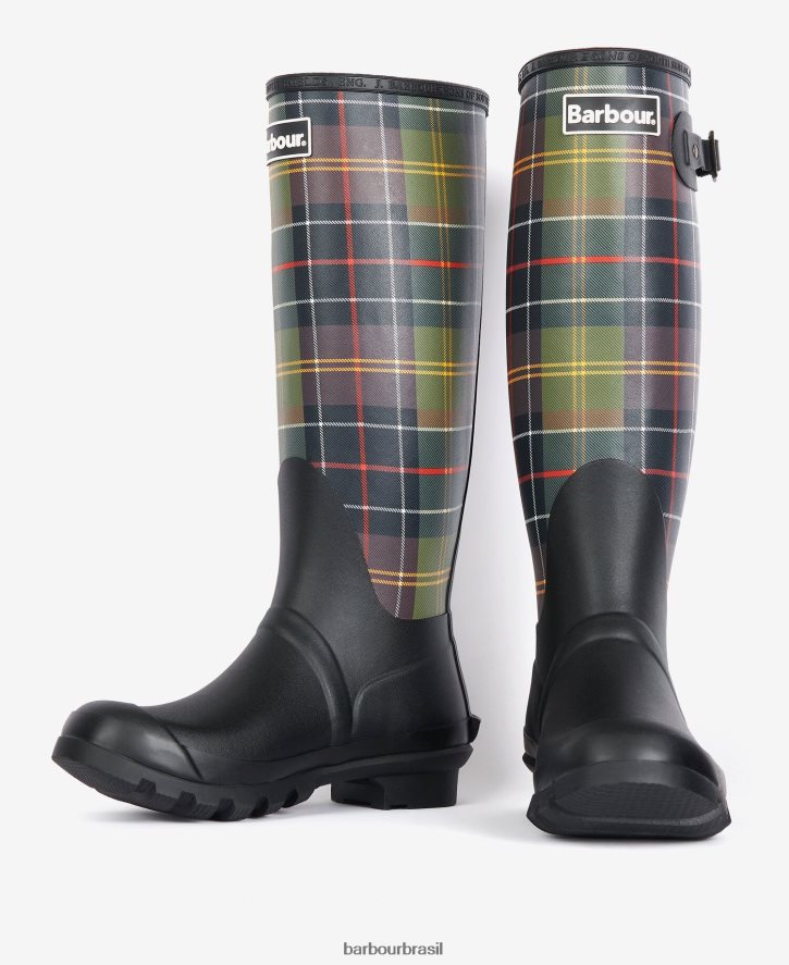 calçados Barbour tartan bede wellingtons tartã clássico mulheres NH44422172