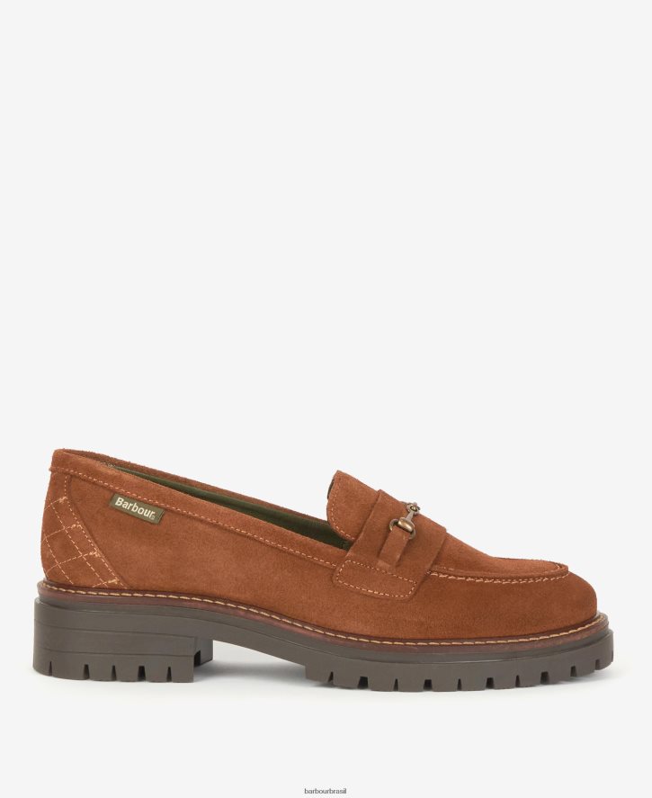 calçados Barbour mocassins Brooke Horsebit conhaque mulheres NH44422140