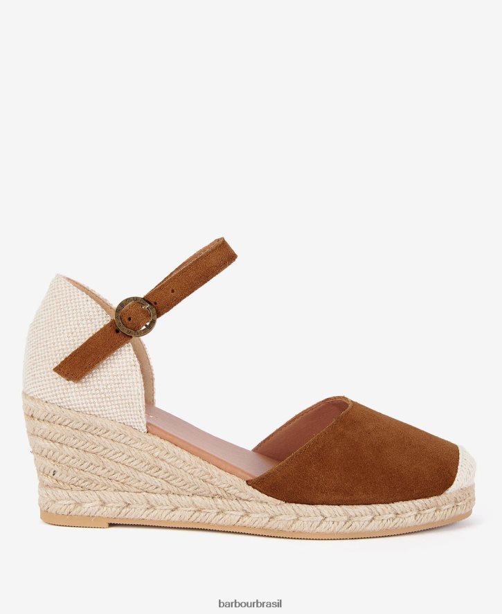 calçados Barbour Frances espadrille cunhas areia mulheres NH44422091