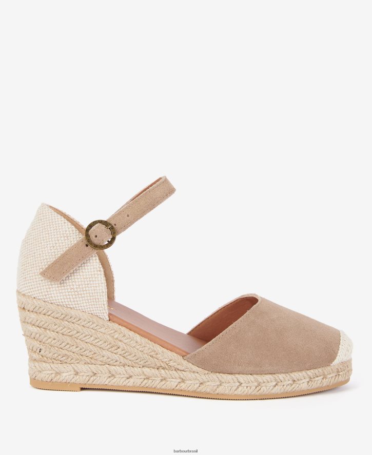 calçados Barbour Frances espadrille cunhas areia mulheres NH44422095