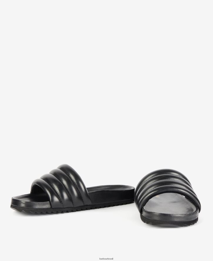 calçados Barbour controles deslizantes Sonya preto clássico mulheres NH44422114