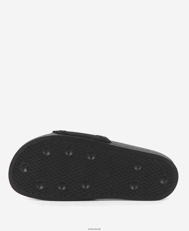 calçados Barbour controles deslizantes de logotipo preto clássico mulheres NH44422108