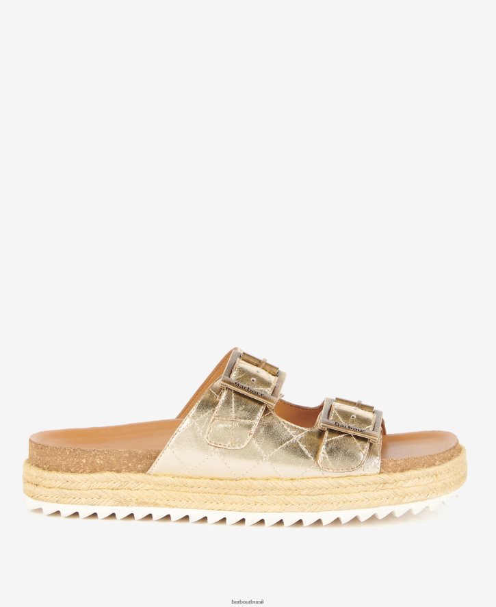 calçados Barbour sandália acolchoada pamela diamante branco clássico mulheres NH44422096