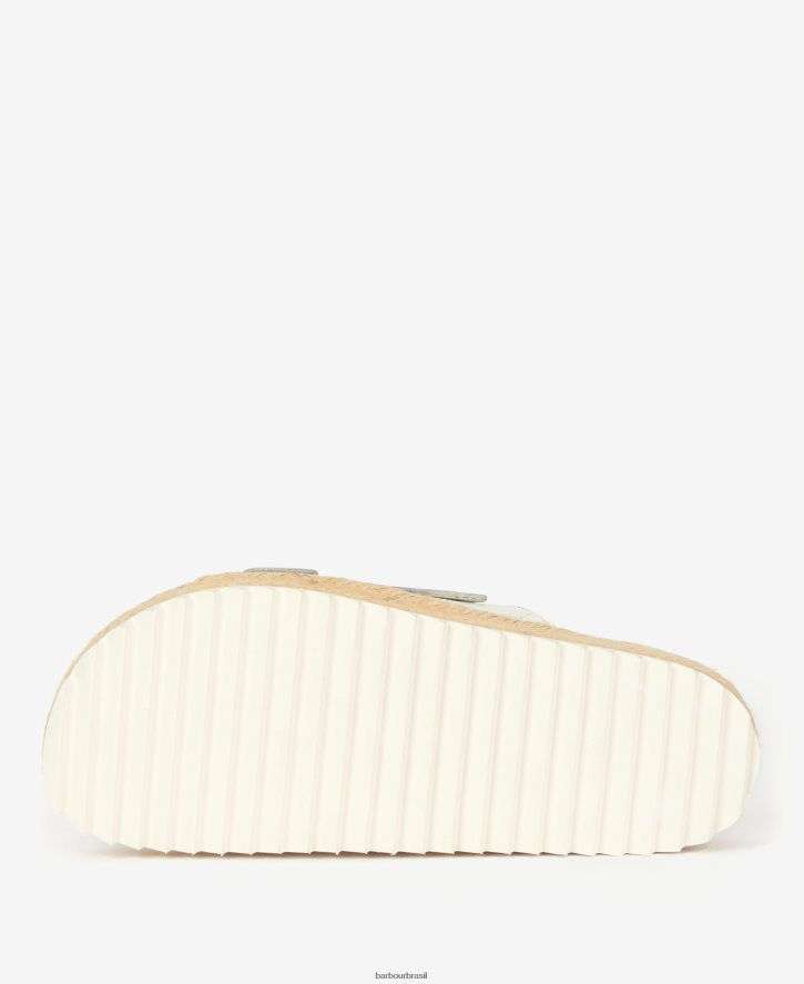 calçados Barbour sandália acolchoada pamela diamante branco clássico mulheres NH44422120