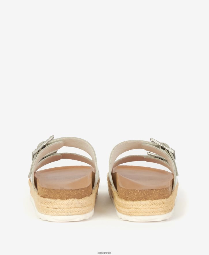 calçados Barbour sandália acolchoada pamela diamante branco clássico mulheres NH44422120