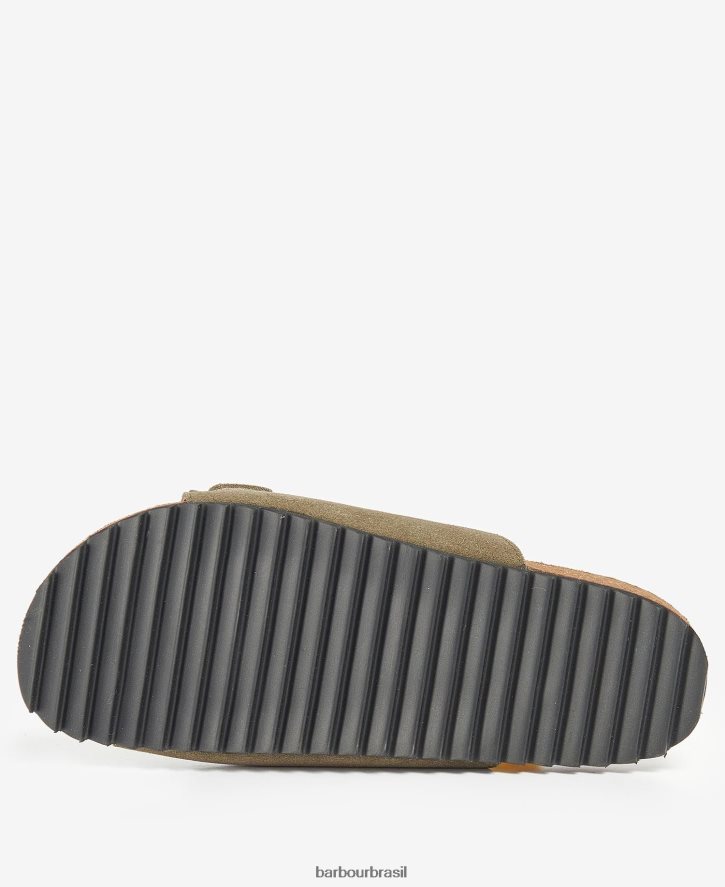 calçados Barbour sandália allegra duas tiras camurça olivina mulheres NH44422113