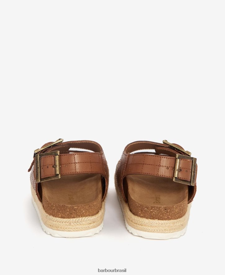 calçados Barbour sandália plana helena ouro metálico mulheres NH44422103