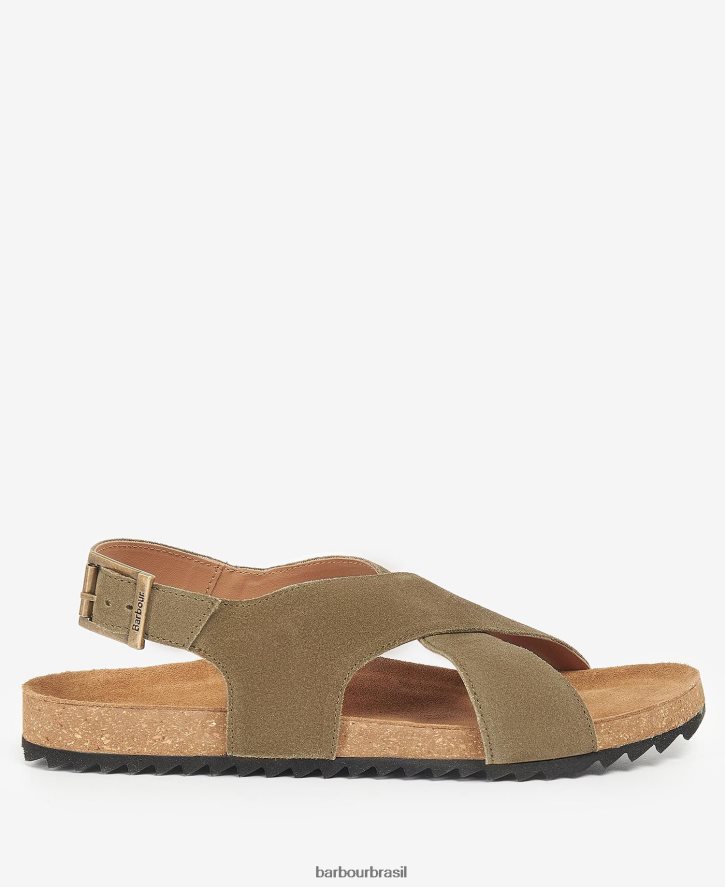 calçados Barbour sandália rochelle camurça peônia prata mulheres NH44422119