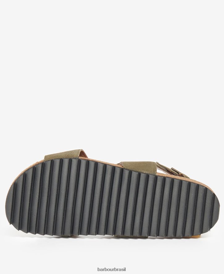 calçados Barbour sandália rochelle camurça peônia prata mulheres NH44422119