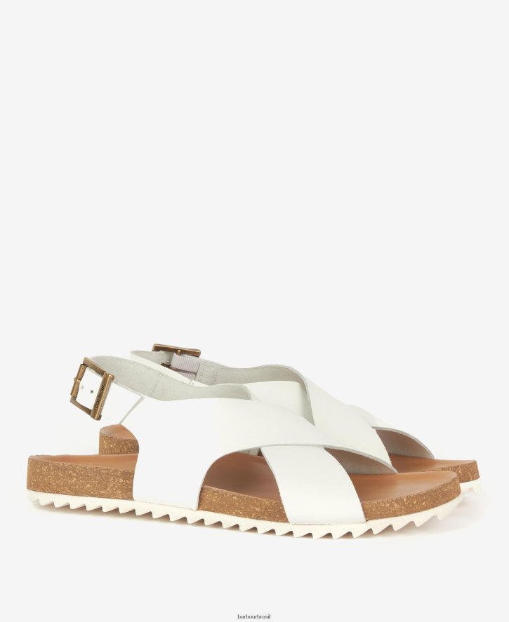 calçados Barbour sandália rochelle com tiras cruzadas conhaque mulheres NH44422092