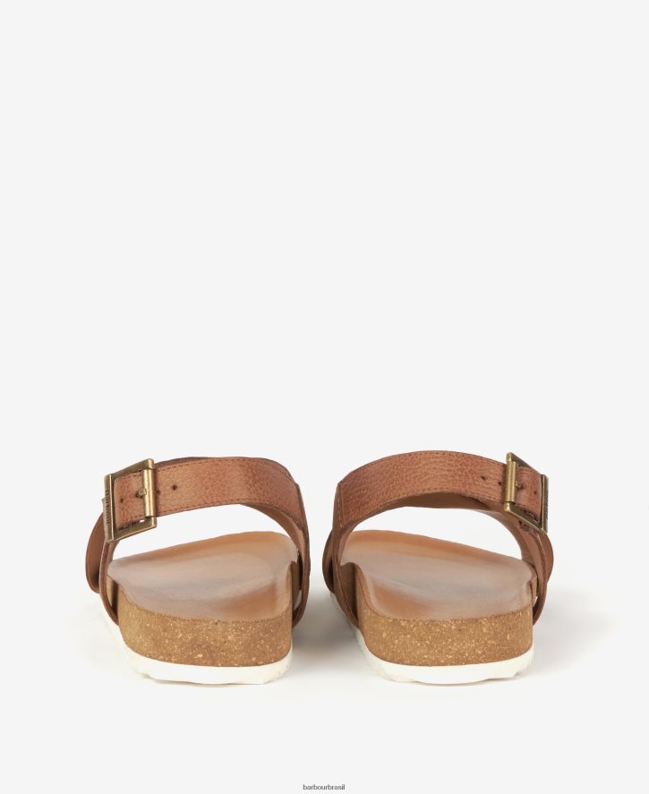 calçados Barbour sandália rochelle com tiras cruzadas conhaque mulheres NH44422123