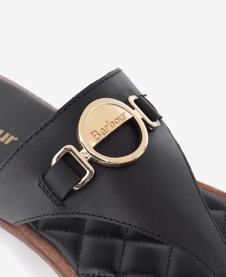 calçados Barbour sandálias baymouth preto clássico mulheres NH44422098