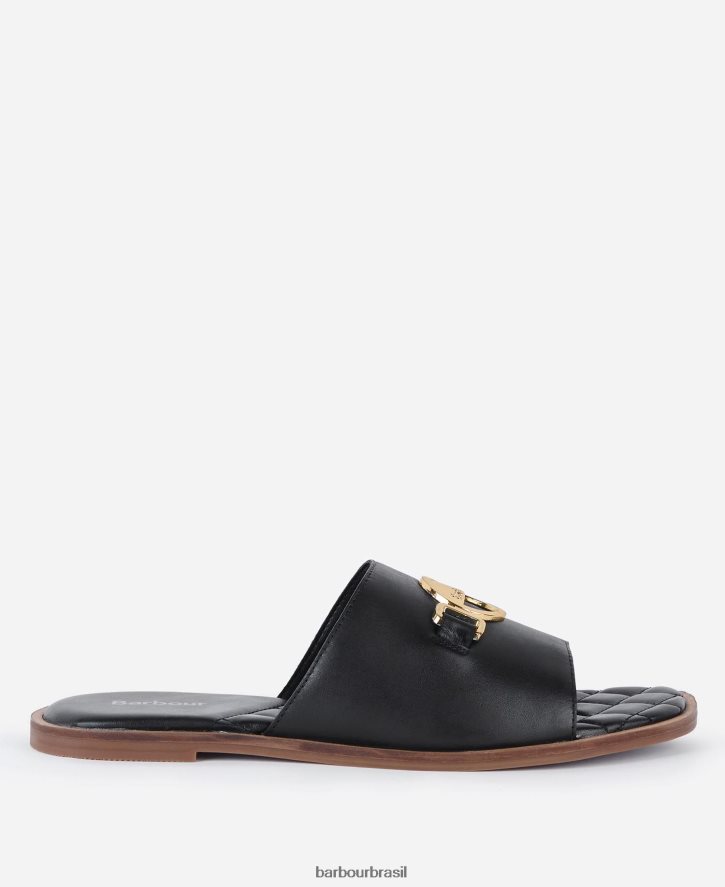 calçados Barbour sandálias de amores-perfeitos preto clássico mulheres NH44422115