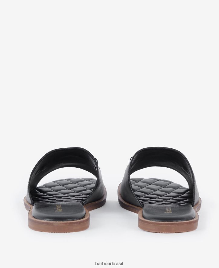 calçados Barbour sandálias de amores-perfeitos preto clássico mulheres NH44422115