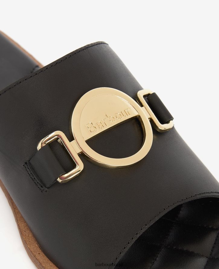 calçados Barbour sandálias de amores-perfeitos preto clássico mulheres NH44422115