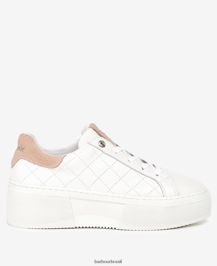 calçados Barbour darla trainers peônia branca/prata mulheres NH44422126