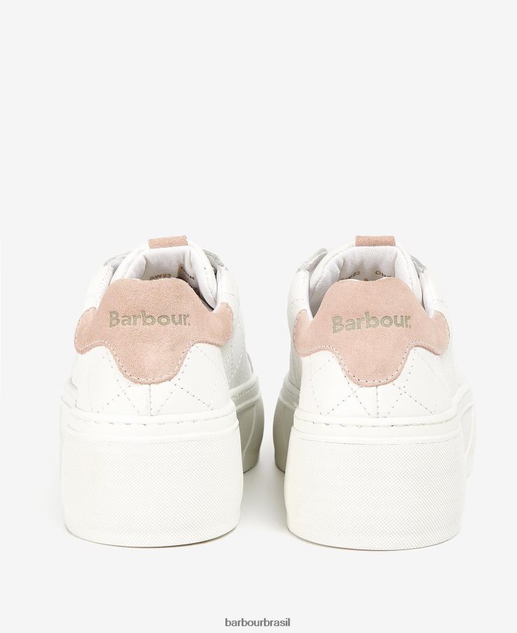 calçados Barbour darla trainers peônia branca/prata mulheres NH44422126