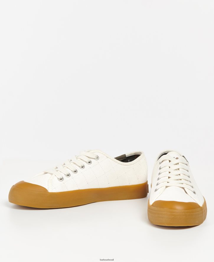 calçados Barbour tênis de lona portree cru/goma mulheres NH44422128