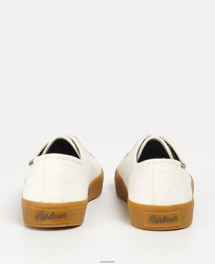 calçados Barbour tênis de lona portree cru/goma mulheres NH44422128