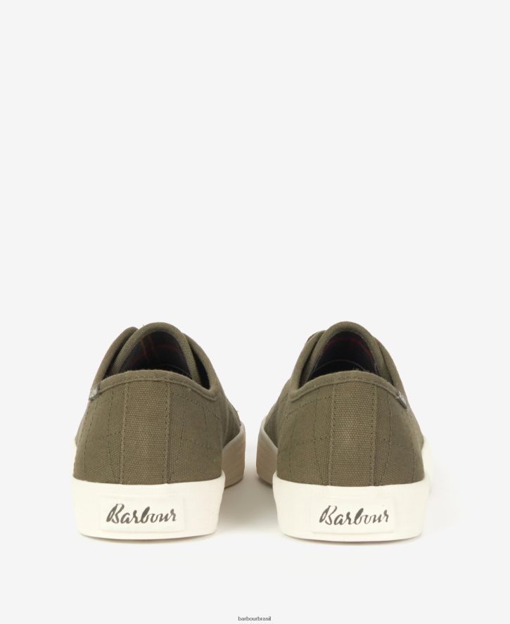 calçados Barbour tênis de lona portree cru/goma mulheres NH44422135