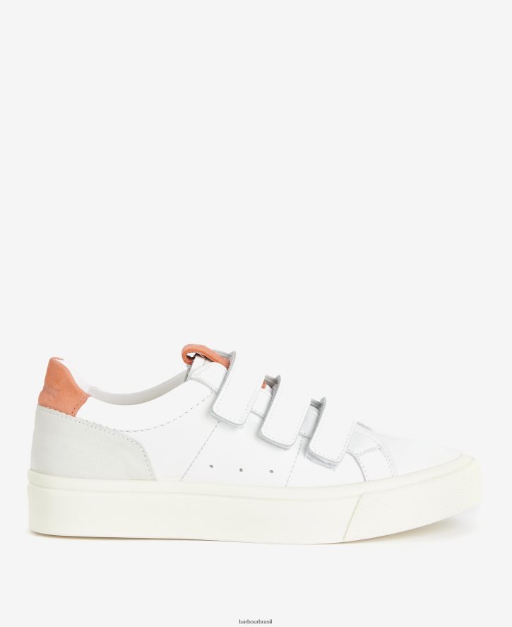 calçados Barbour tênis georgie com alça tripla branco/lavanda mulheres NH44422137