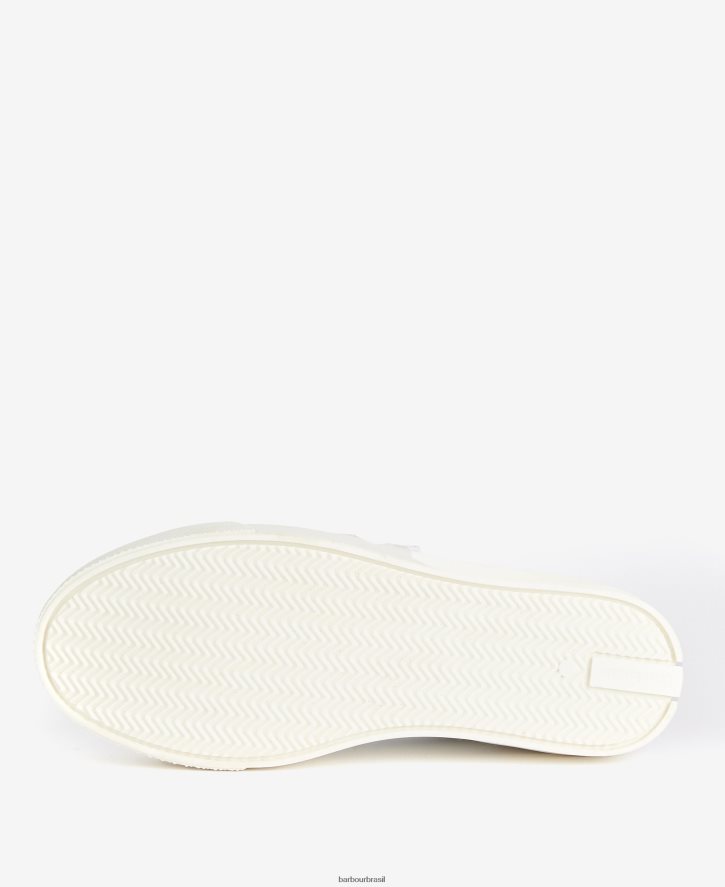 calçados Barbour tênis georgie com alça tripla branco/lavanda mulheres NH44422137