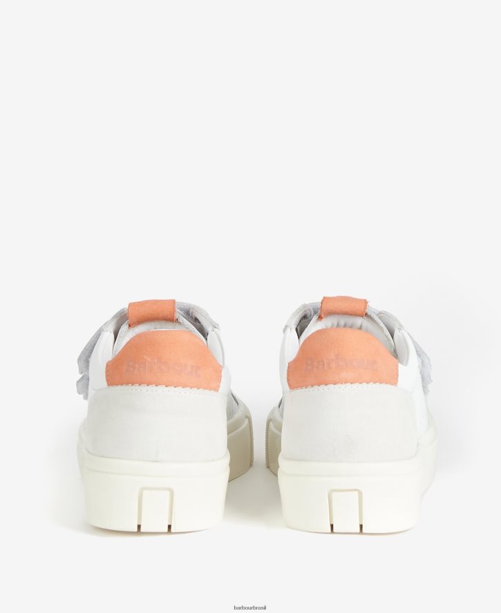 calçados Barbour tênis georgie com alça tripla branco/lavanda mulheres NH44422137