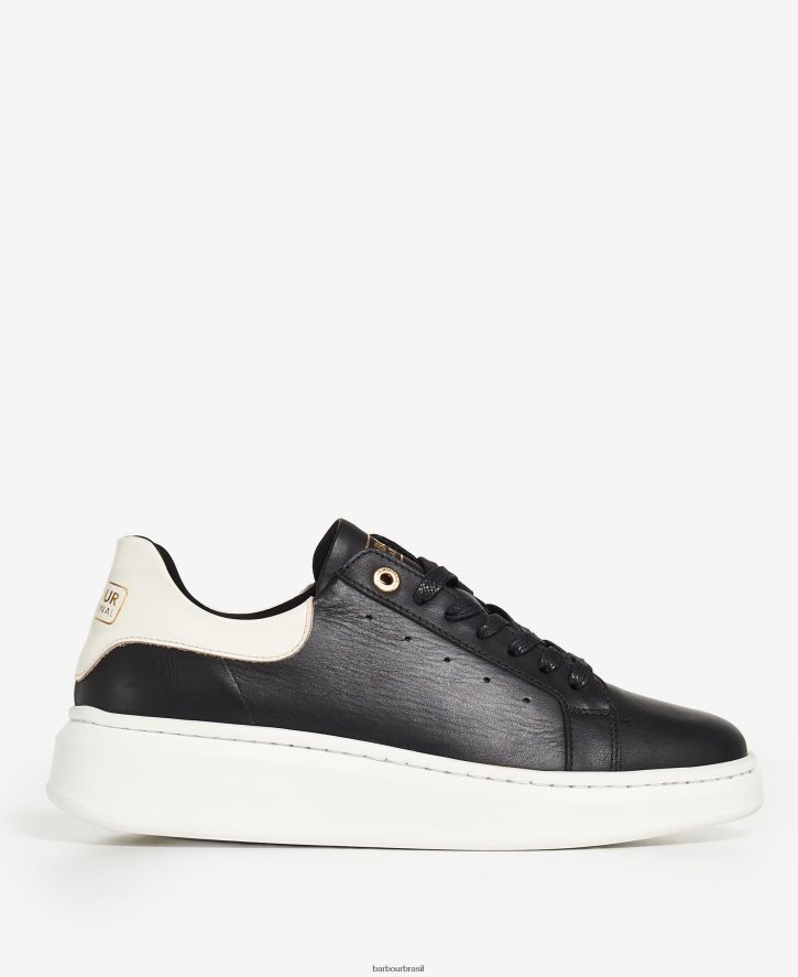 calçados Barbour treinadores amanza preto clássico mulheres NH44422129