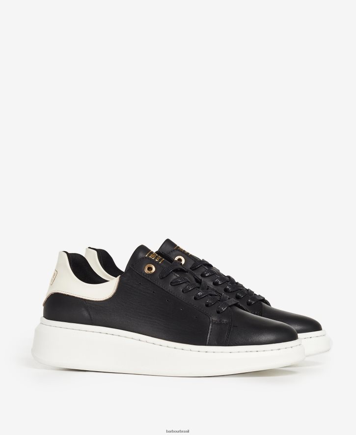 calçados Barbour treinadores amanza preto clássico mulheres NH44422129