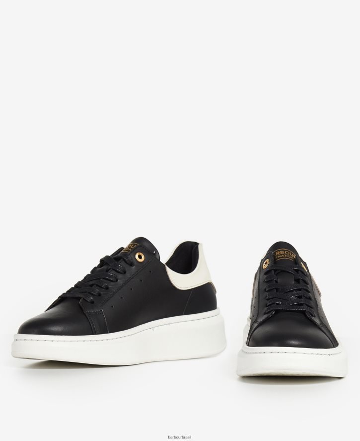 calçados Barbour treinadores amanza preto clássico mulheres NH44422129