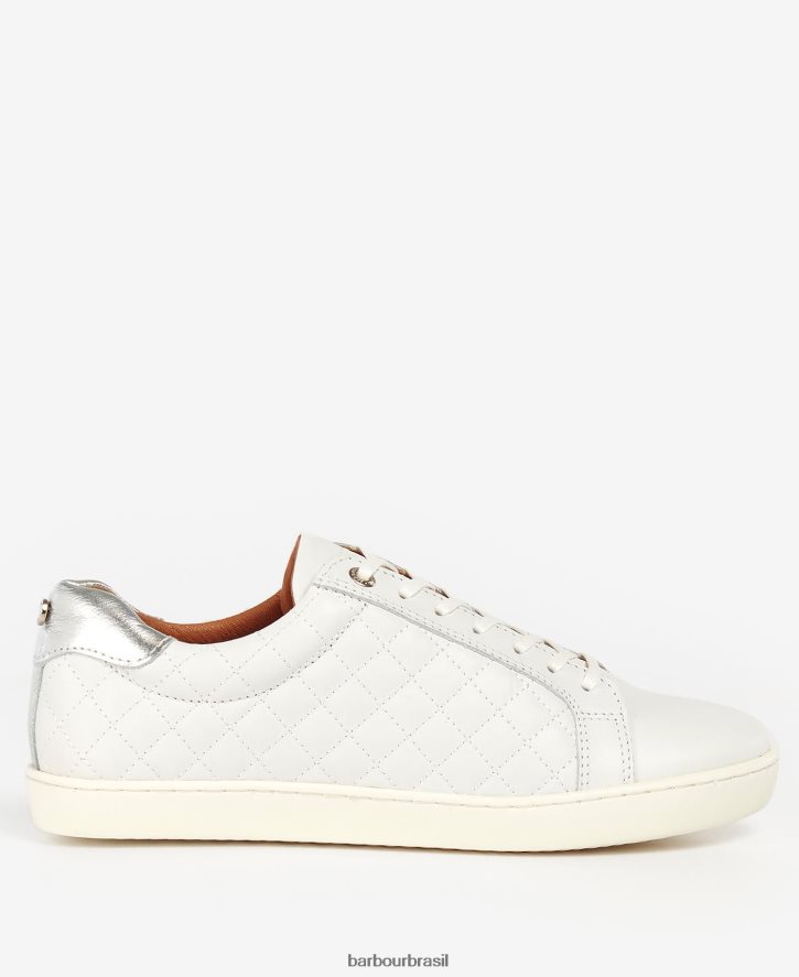 calçados Barbour treinadores cosmo couro metálico prateado mulheres NH44422130