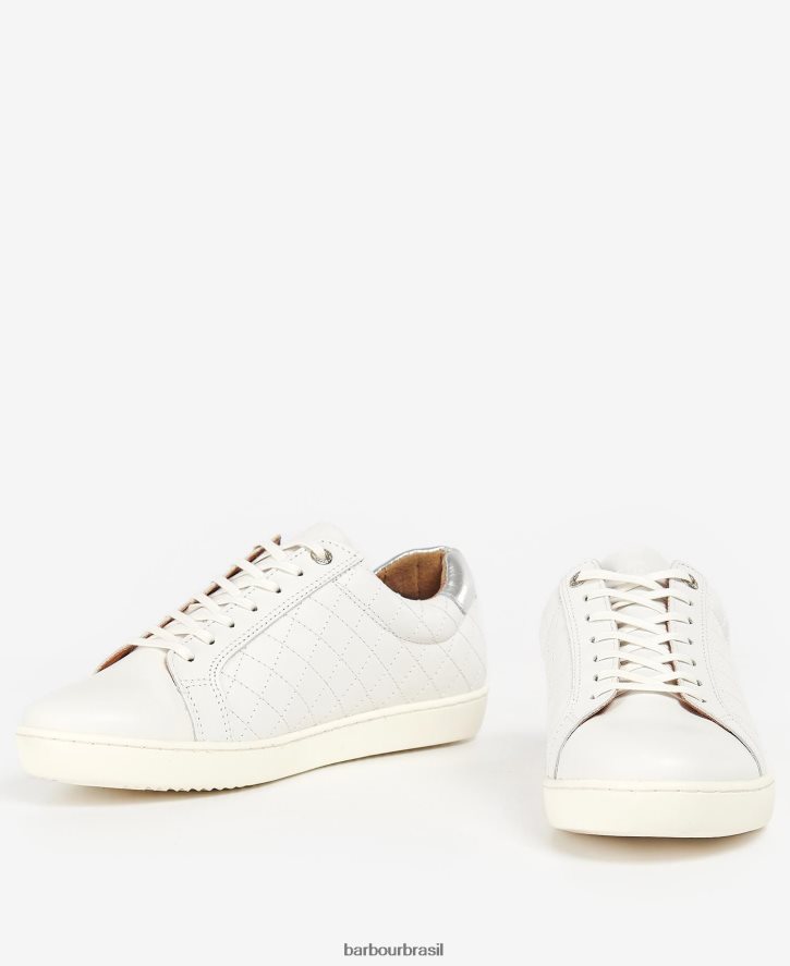 calçados Barbour treinadores cosmo couro metálico prateado mulheres NH44422130