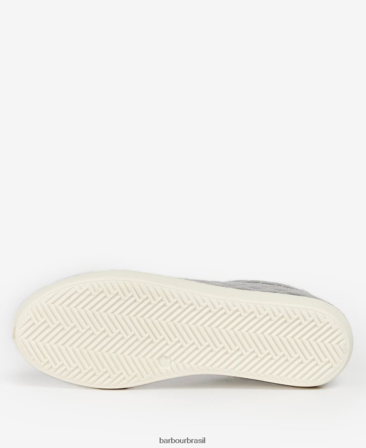 calçados Barbour treinadores cosmo couro metálico prateado mulheres NH44422131