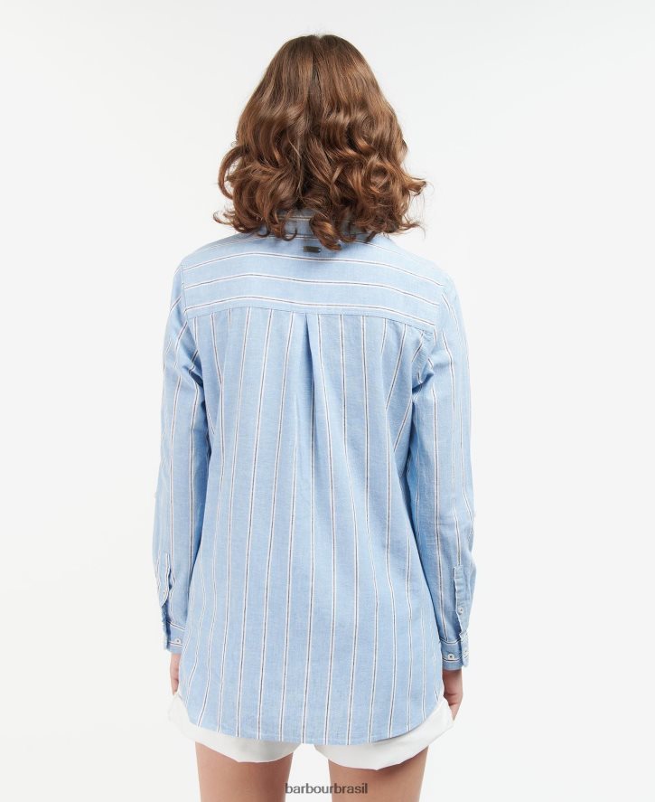 roupas Barbour camisa à beira-mar pêssego claro mulheres NH44421634